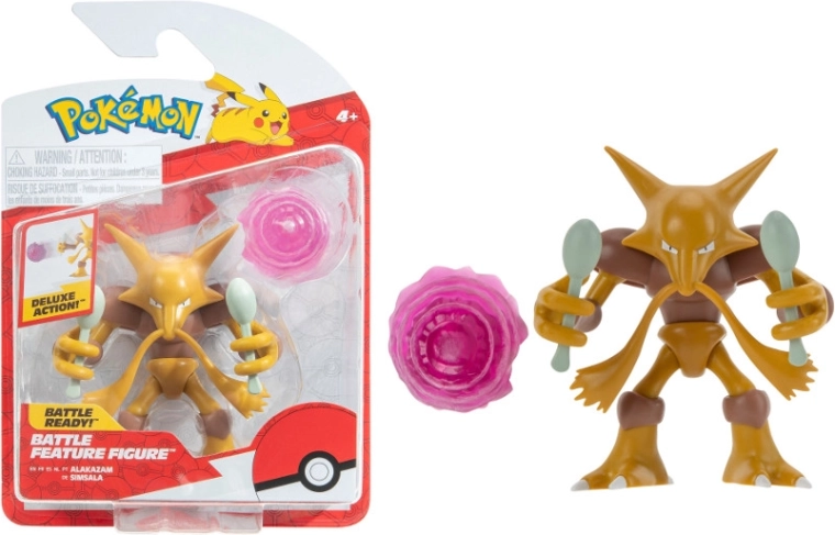 Pokémon Alakazam – figurină articulată Battle Feature 11 cm (Jazwares)