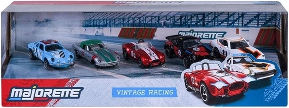 Majorette Vintage Racing – set de 5 mașini de curse