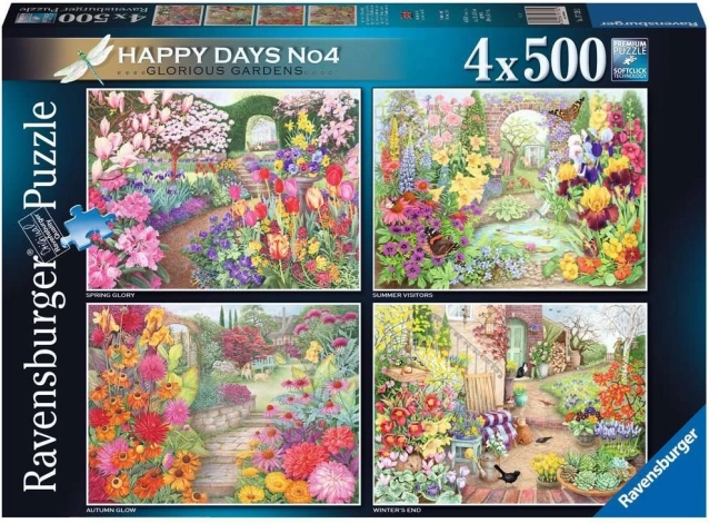 Ravensburger puzzle Grădini Minunate 4×500 piese