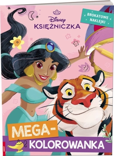 Disney Prințese megacarte de colorat cu autocolante strălucitoare