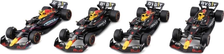 Bburago Formula Racing F1 set de 4 modele Oracle Red Bull Racing 1:43 Verstappen și Pérez