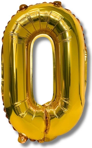 Balon din folie cifră 0, auriu 40 cm