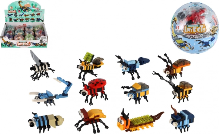 set de construcție insecte – mini modele în sferă, mix de specii