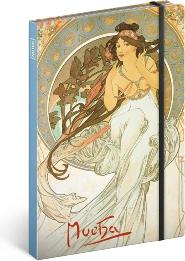 NOTIQUE caiet de notițe Alfons Mucha – Muzică, cu linii