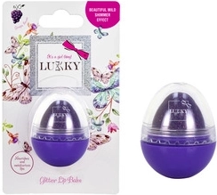 LUKKY balsam de buze cu sclipici în formă de ou, mov