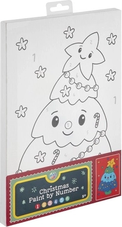 Christmas pictură pe pânză după numere – brad de Crăciun 30 × 19 cm
