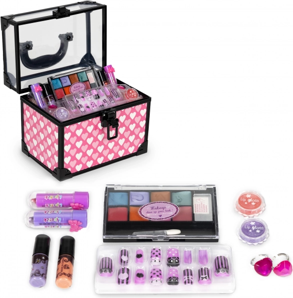 set de machiaj și lacuri de unghii pentru copii în trusă cosmetică
