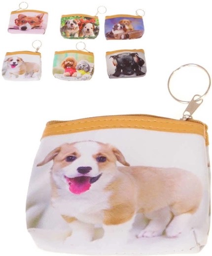 Portofel pentru copii cu fermoar, cu motiv de cățel, 12 × 9 cm - 1 bucată