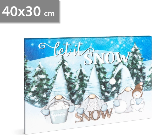 Tablou LED Let it snow, 40 × 30 cm