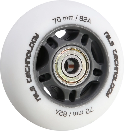 Roți mate NILS Extreme PU 70 mm 82A cu rulmenți ABEC 9, alb, 4 buc