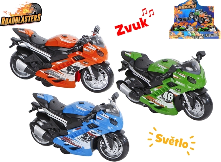 Roadblasters motocicletă cu volantă, cu lumini și sunete, 14,5 cm