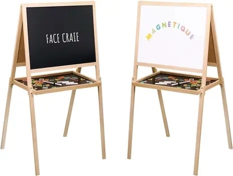 Jeujura – tablă din lemn multifuncțională, față-verso, cu suprafață magnetică 56 × 43 cm