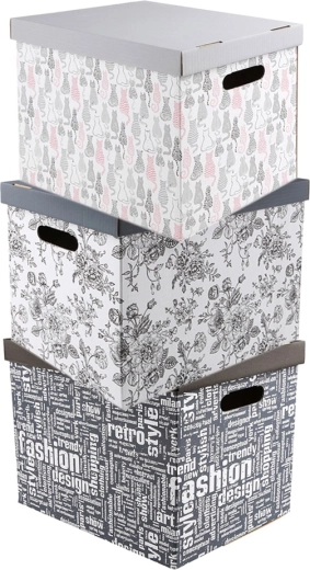 Cutie decorativă de depozitare din carton cu capac 47 × 31 × 32 cm