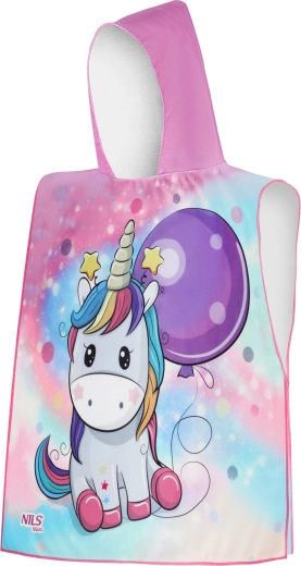 Poncho pentru copii din microfibră cu glugă NILS Aqua Unicorn