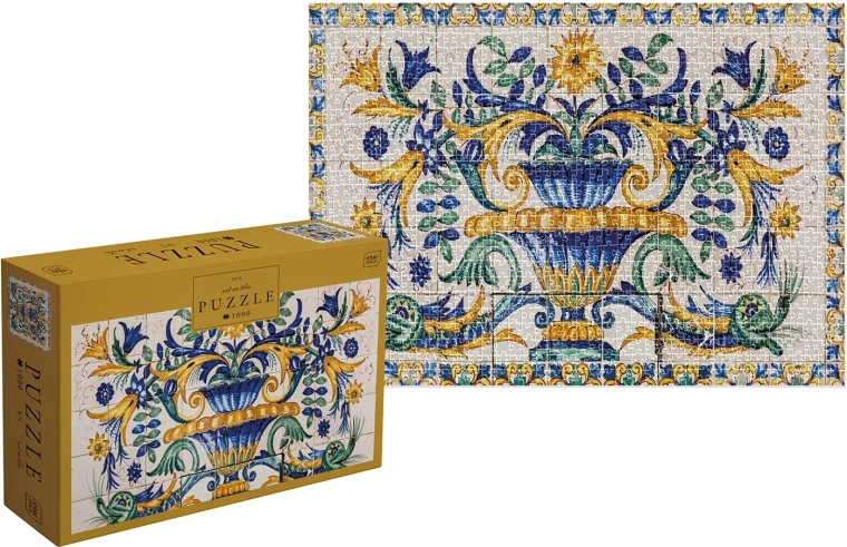 Artă puzzle pe plăci: buchet pe piedestal 1000 piese