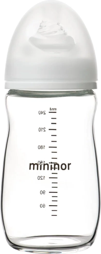 Biberon din sticlă Mininor 240 ml 0+