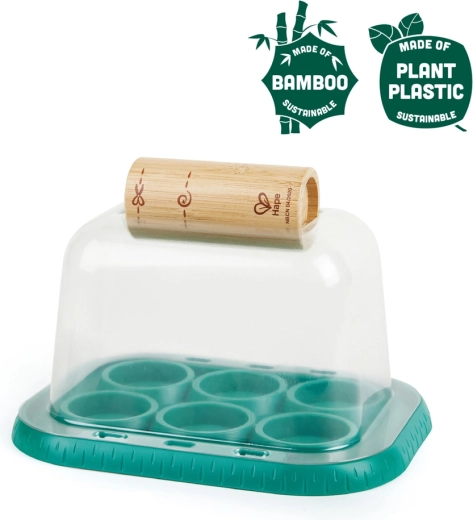 Hape Nature Fun mini seră din bambus pentru micii grădinari