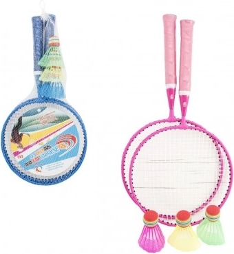 Set de badminton pentru copii – 2 rachete și 1 fluturaș în husă din plasă