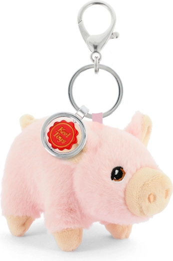 Breloc Keeleco pentru geantă râuț pink porc 12 cm