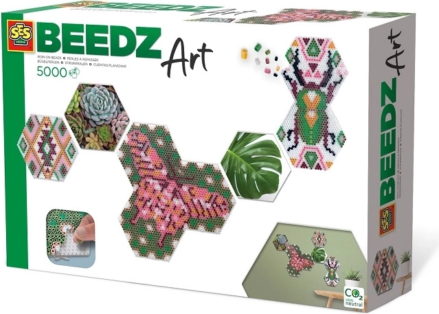 SES Creative Beedz mărgele 3D de călcat cu motiv botanic, 5000 buc.