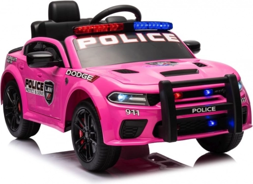 Mașinuță electrică de poliție pentru copii DODGE Charger – roz