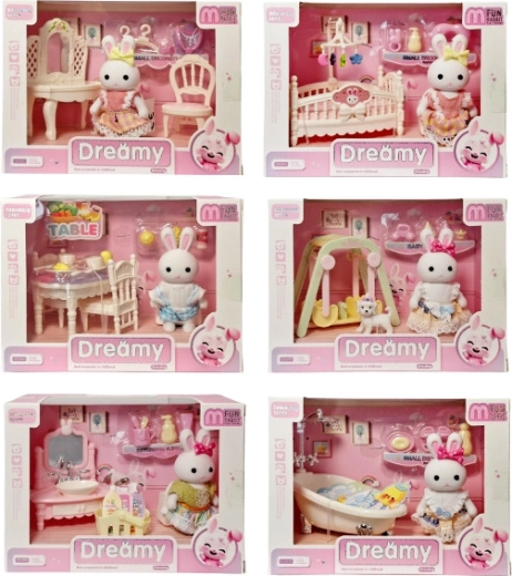 Iepurași cu accesorii – set de joacă cu figurine