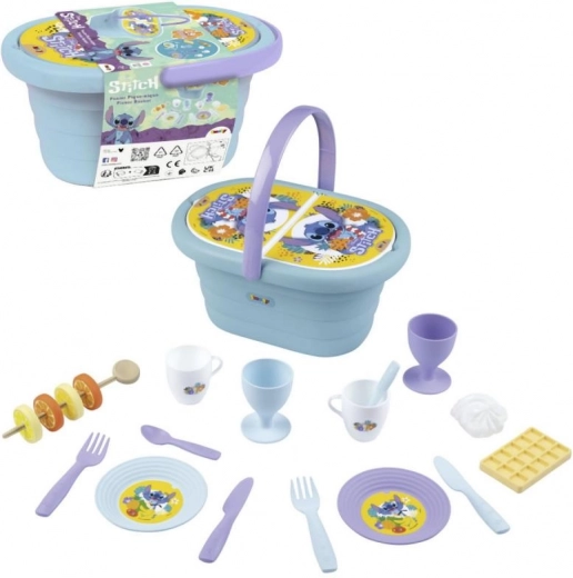 Coș de picnic pentru copii STITCH cu accesorii