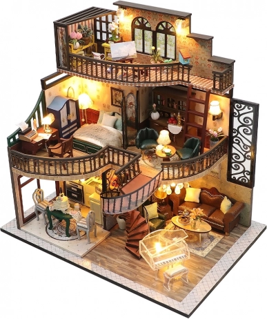 Mini căsuță Pavilionul viselor – kit de construcție cu iluminare LED 2KIDS TOYS