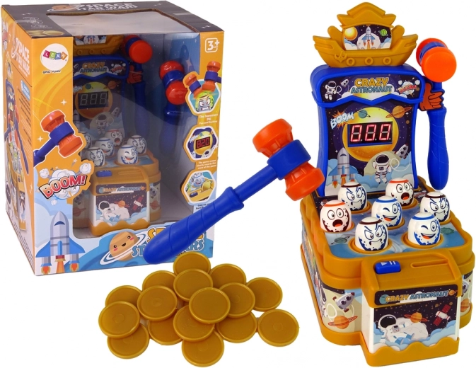 joc arcade spațial cu ciocănele CRAZY ASTRONAUT, lumini și sunete