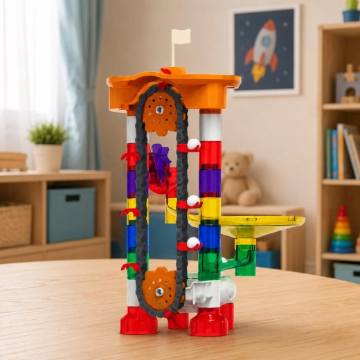Set de construcție cu 85 de piese: construiește-ți propria pistă cosmică