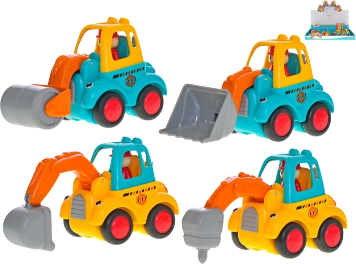 Mașinuță de construcții veselă cu mecanism cu inerție 10 cm