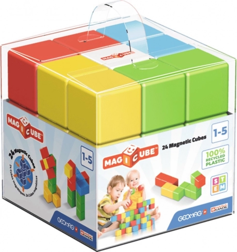 Cuburi magnetice GEOMAG Magicube Color Recycled Crystal – 24 piese