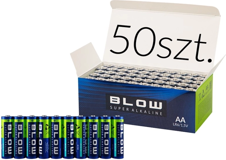 Baterii alcaline AA (LR6) BLOW super alkaline - 50 bucăți