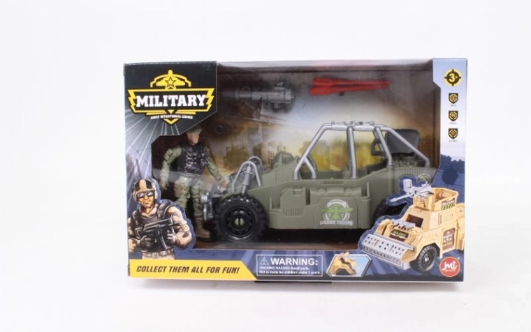 Vehicul militar cu figurină de soldat