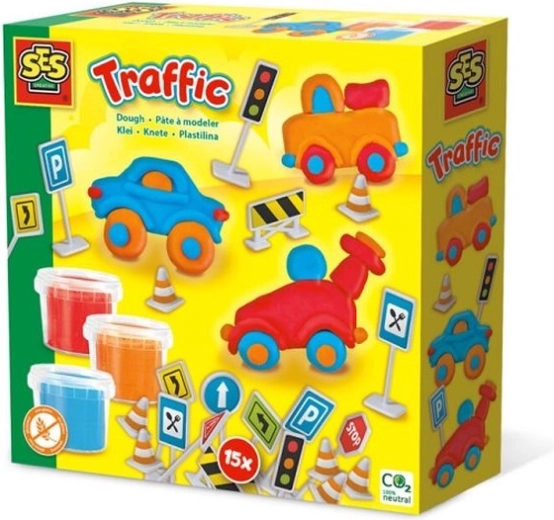 SES Creative plastilină – set trafic rutier