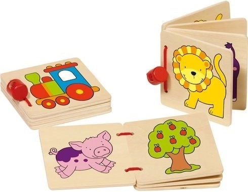 Carte ilustrată din lemn pentru copii