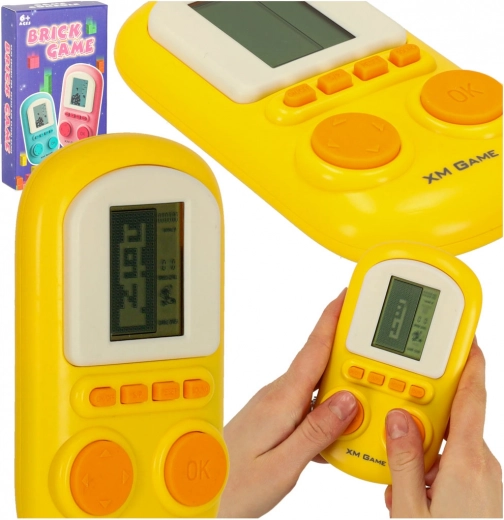 Consolă portabilă retro pentru jocuri galbenă