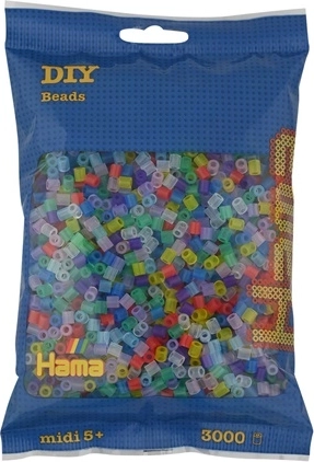 Mărgele de călcat Hama midi 3000 buc. – mix transparent