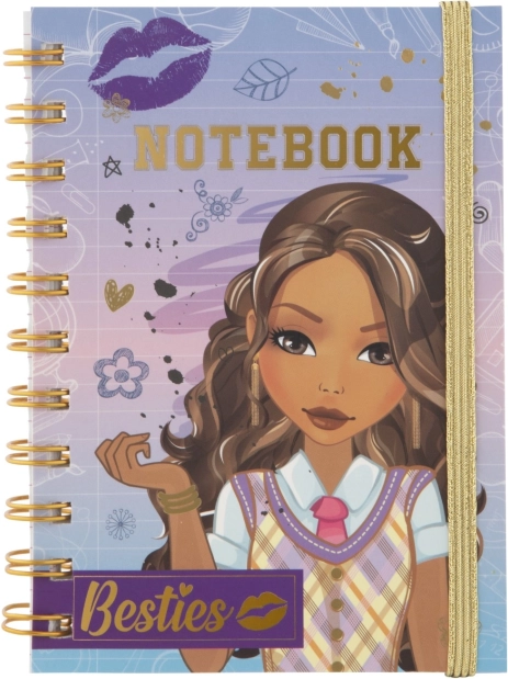 Carnet elegant A6 Besties cu legătură cu spirală