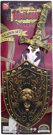 Set de cavaler pentru copii cu sabie de 58 cm și scut