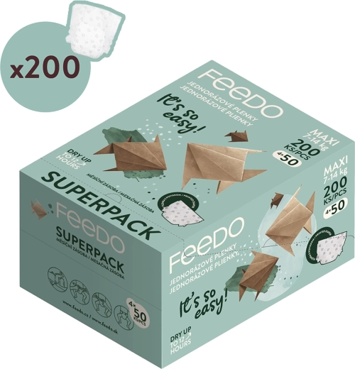 Scutece de unică folosință FEEDO Maxi (7–14 kg) – Lunar