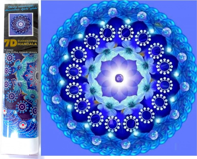 Pictură cu diamante 7D Mandala de la miezul nopții 30 × 30 cm