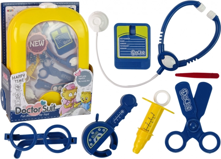 Set medical în rucsac – stetoscop, foarfecă și accesorii, galben