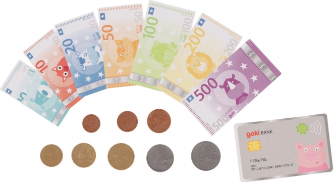 Bani pentru copii cu card de credit Euro cu animale