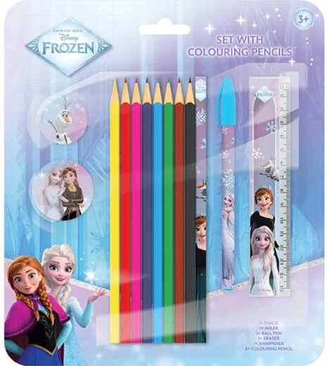 Set cu creioane colorate Frozen Regatul de gheață