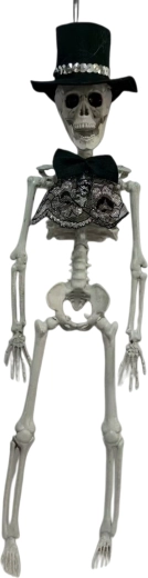 Decorațiune de petrecere – schelet în costum