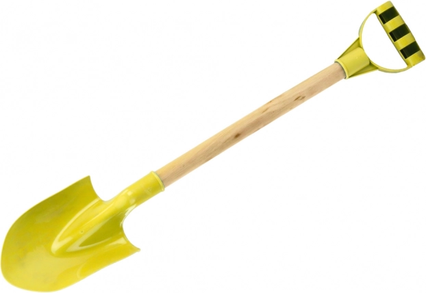 Hârleț pentru nisip Coada din lemn Galben pastel 60 cm