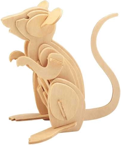 Woodcraft puzzle 3D din lemn șoarece