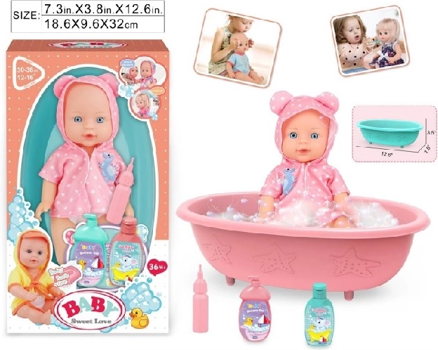 Păpușă bebeluș Baby Sweet Love cu cădiță