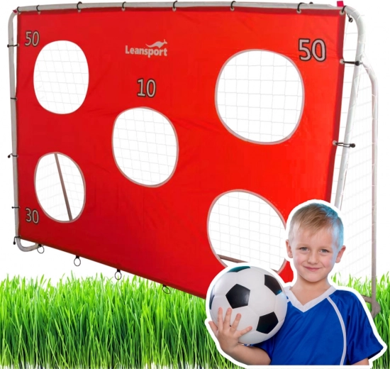 Poartă antrenament fotbal cu plasă țintă roșie 213x152x75 cm